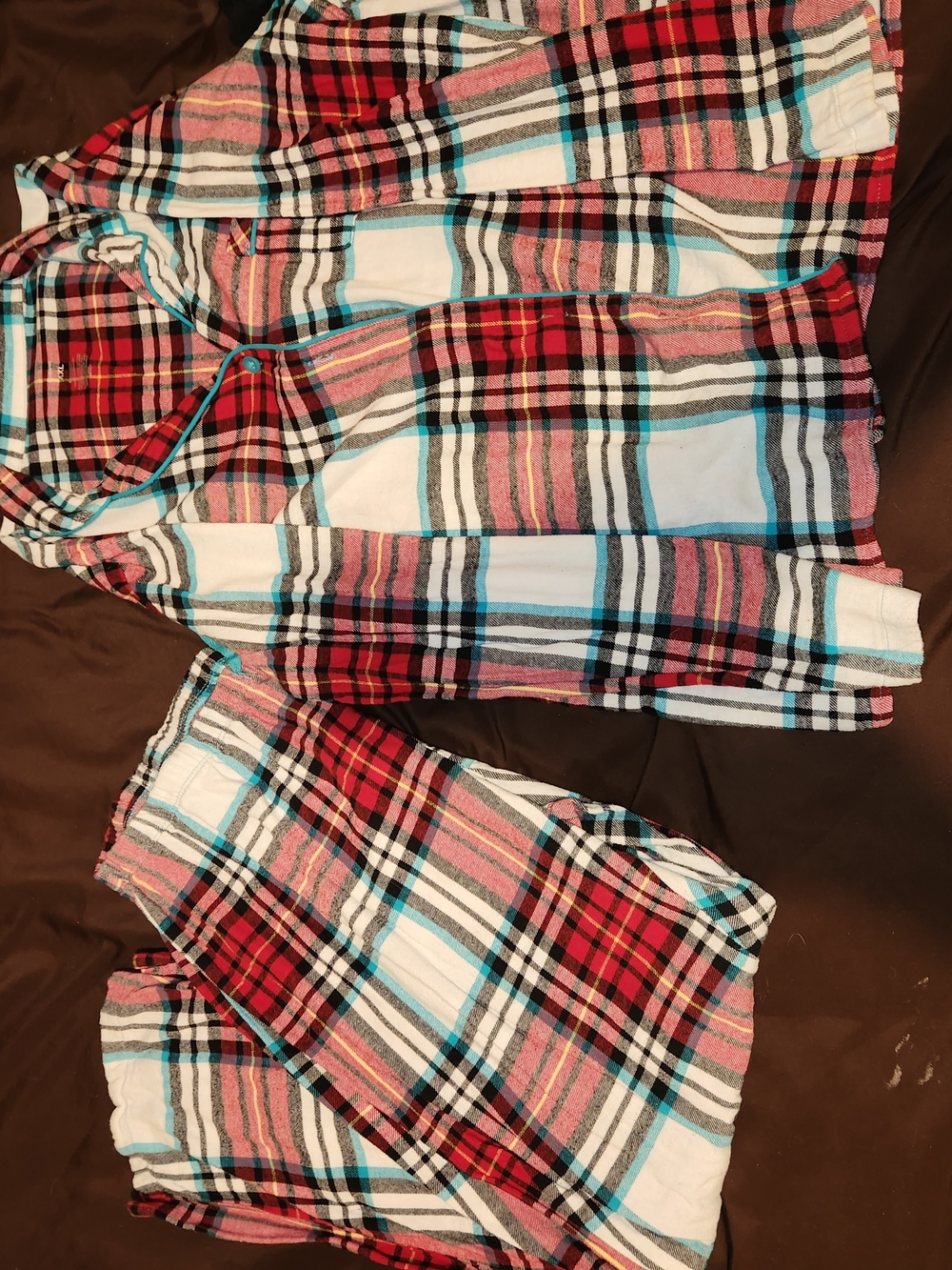 Old Navy Red, Black & White Plaid Flannel Pajama Top